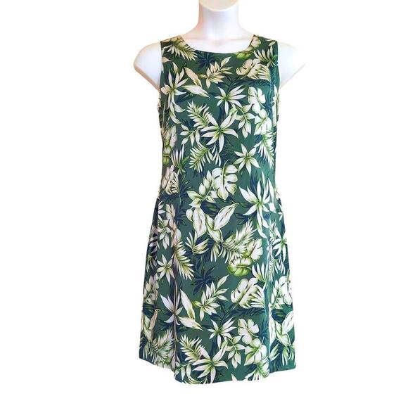 Charter Club Plus Size Green Tropical Floral Hawaiian Print Maxi Dress - Picture 1 of 5
